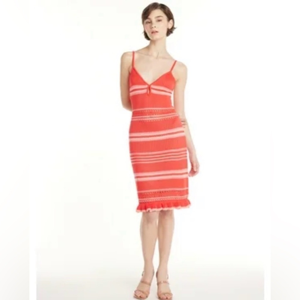 Madden NYC Crochet Keyhole Dress on Poppy Red with Spaghetti Straps Size XL